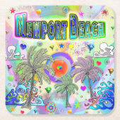Newport Beach Deep Dream Onderzetter (Voorkant)