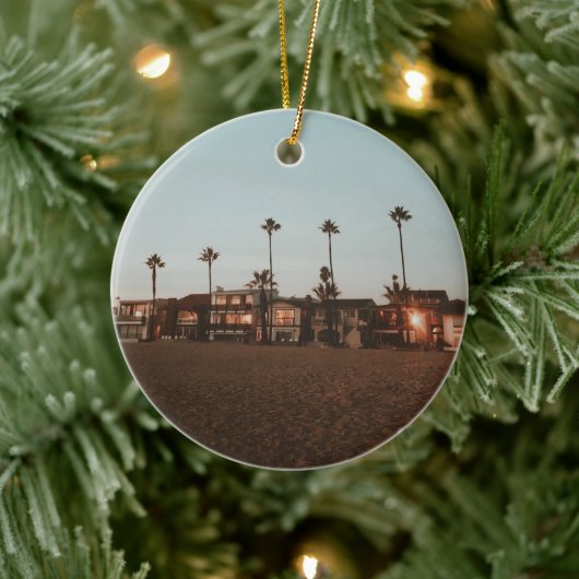 Newport Beach Keramisch Ornament (Boom)