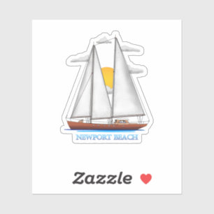Newport Beach Kust Zeilboot Zeiler Sticker