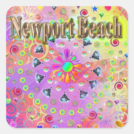 Newport Beach Lucky Golden Sticker (Voorkant)