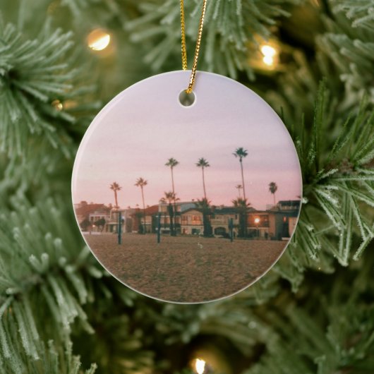 Newport Beach Pastel Sunset Keramisch Ornament (Boom)