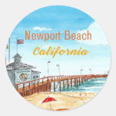 Newport Beach Pier Sticker (Voorkant)
