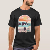 Newport Beach Retro Pastel Kleuren Zon & Surfen Va T-shirt (Voorkant)