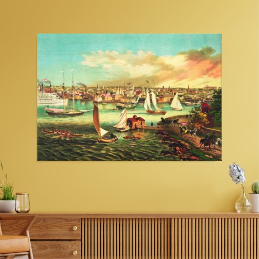 Newport Beach, Rhode Island (1876) Canvas Afdruk (Insitu (Woonkamer))
