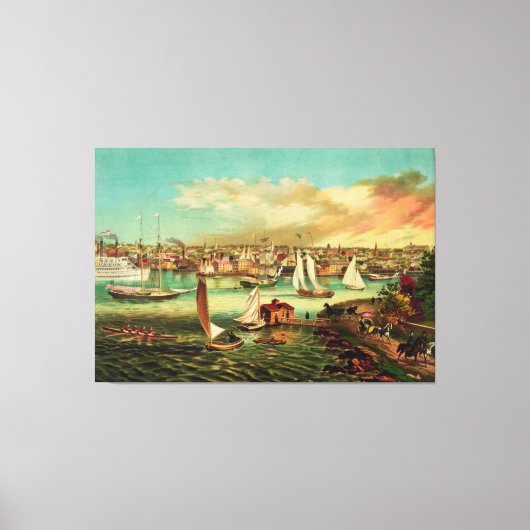 Newport Beach, Rhode Island (1876) Canvas Afdruk (Voorkant)
