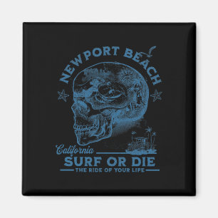 Newport Beach Surfende Meisje Stille Oceaan Surfpl Magneet
