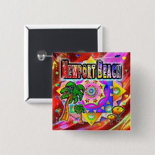 Newport Beach Tropische Friends Button