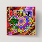 Newport Beach Tropische Friends Button (Voorkant)