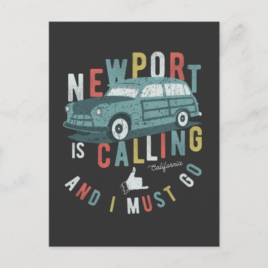 Newport belt en ik moet naar de T-Shirt. Briefkaart (Voorkant)