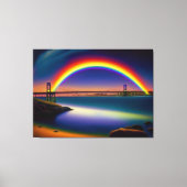 Newport Bridge, Zomernachten, Regenboog Canvas Afdruk (Voorkant)