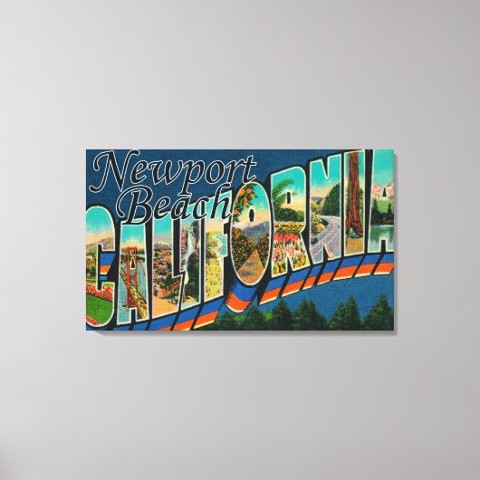 Newport, Californië - grote Letter-scènes Canvas Afdruk (Voorkant)