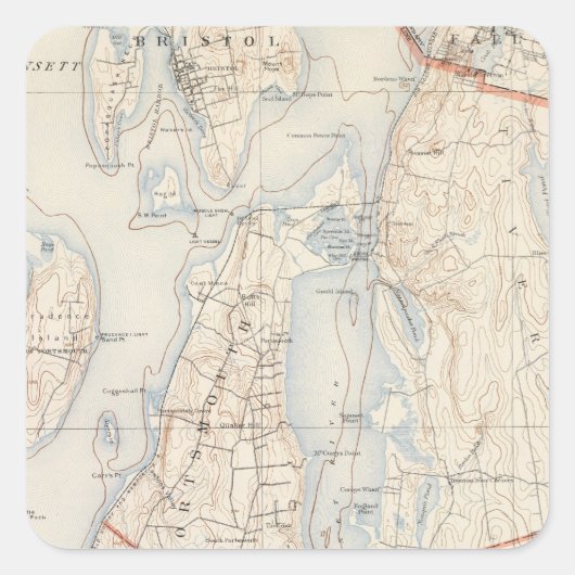 Newport County, Rhode Vierkante Sticker (Voorkant)