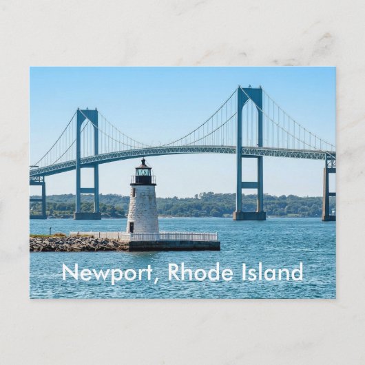 Newport Harbor Lighthouse Bridge Rhode Island RI Briefkaart (Voorkant)