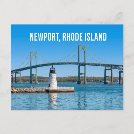 Newport Harbor Lighthouse Bridge Rhode Island RI Briefkaart (Voorkant)