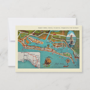 Newport Harbor Notitiekaart, 3.5" x 5" Postkaart RSVP Kaartje