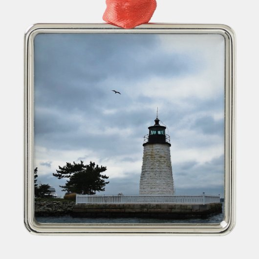 Newport Harbour Lighthouse Metalen Ornament (Voorkant)