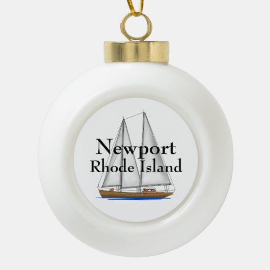 Newport Keramische Bal Ornament (Voorkant)