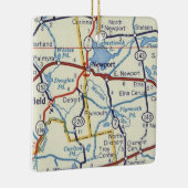 Newport Maine Map Keramisch Ornament (Rechts)