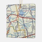 Newport Maine Map Keramisch Ornament (Links)