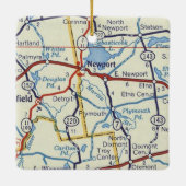 Newport Maine  Map Keramisch Ornament (Achterkant)