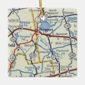 Newport Maine Map Keramisch Ornament (Voorkant)