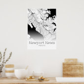 Newport News Map - Virginia - City Map Poster (Keuken)