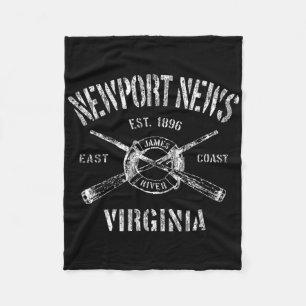 Newport News Va Vintage Nautical Vaart T-shirt  Fleece Deken