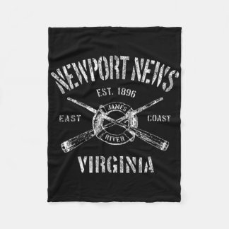 Newport News Va Vintage Nautical Vaart T-shirt  Fleece Deken