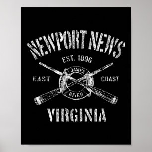 Newport News Va Vintage Nautical Vaart T-shirt Poster