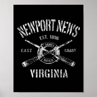 Newport News Va Vintage Nautical Vaart T-shirt  Poster