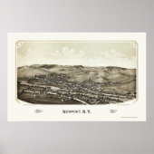 Newport, NY Panoramic Map - 1890 Poster (Voorkant)