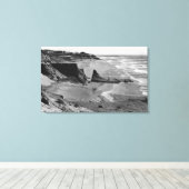 Newport, Oregon Beach Uitzicht Oregon Coast Canvas Afdruk (Insitu (Houten vloer))