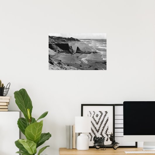 Newport, Oregon Beach Uitzicht Oregon Coast Poster (Thuiskantoor)