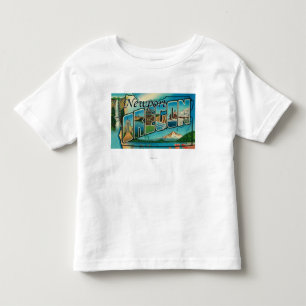 Newport, Oregon - Grote Letter-scènes Kinder Shirts