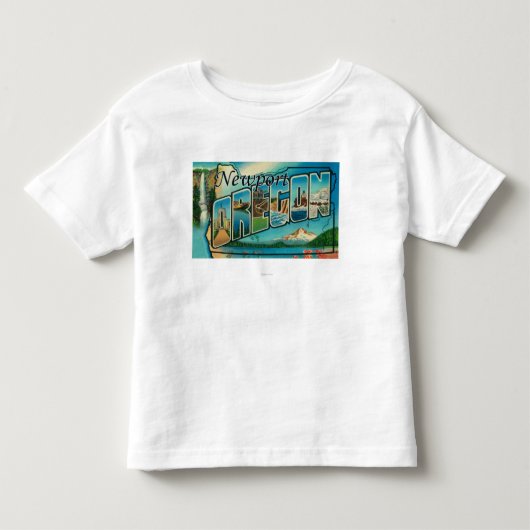 Newport, Oregon - Grote Letter-scènes Kinder Shirts (Voorkant)