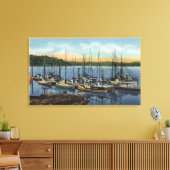 Newport, Oregon - Salmon Vist Fleet in Yaquin Canvas Afdruk (Insitu (Woonkamer))