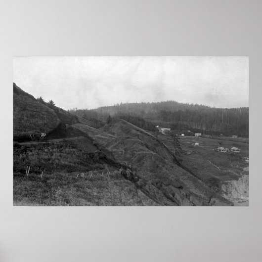 Newport, oregon scène bij de Agate Beach foto Poster (Voorkant)