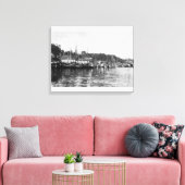 Newport, Oregon Waterfront Uitzicht van de Geviste Canvas Afdruk (Insitu (Woonkamer))