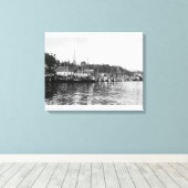 Newport, Oregon Waterfront Uitzicht van de Geviste Canvas Afdruk (Insitu (Houten vloer))