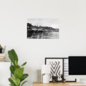 Newport, Oregon Waterfront Uitzicht van de Geviste Poster (Thuiskantoor)