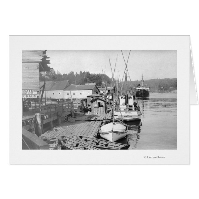 Newport, Oregon Waterfront Uitzicht van Vissen bot (Voorkant Horizontaal)
