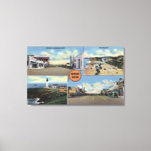 Newport, Oregon - Yaquina Lighthouse, Main Canvas Afdruk (Voorkant)