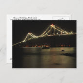Newport Pell Bridge Narragansett Bay Night Briefkaart (Voorkant / Achterkant)