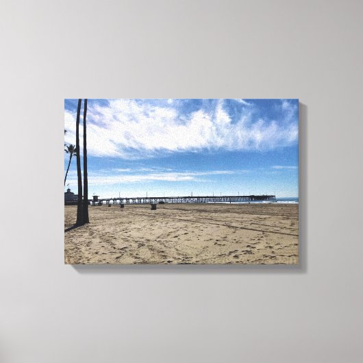 Newport Pier, Newport Beach, Californië Canvas Afdruk (Voorkant)