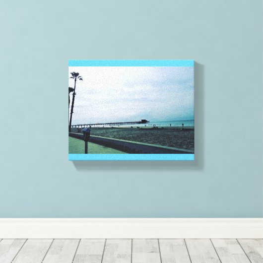 Newport Pier, Newport Beach, Californië Canvas Afdruk (Insitu (Houten vloer))