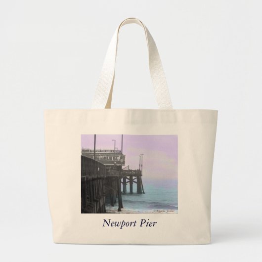 Newport Pier - Tinted Photo Bag Grote Tote Bag (Voorkant)