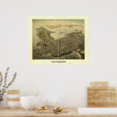 Newport Rhode Island 1878 Antiek Panorama Poster (Keuken)