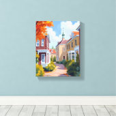 Newport Rhode Island Aquarel Canvas Afdruk (Insitu (Houten vloer))