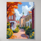 Newport Rhode Island Aquarel Poster (Voorkant)