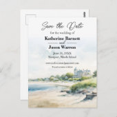 Newport Rhode Island Beach Waterverf Briefkaart (Voorkant / Achterkant)